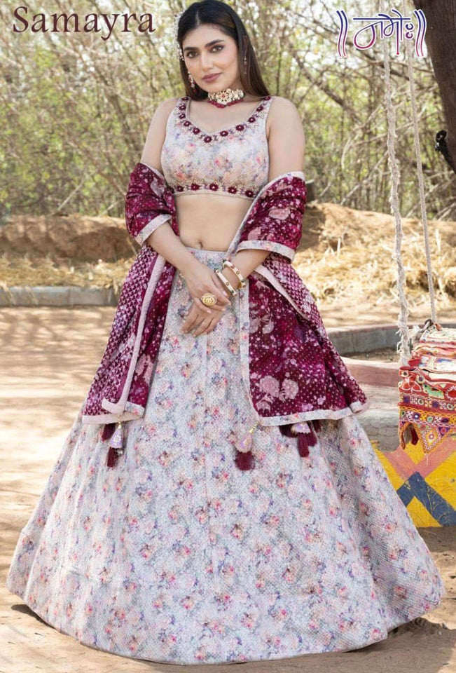 Floral Elegance Pink Floral Lehenga Choli - Exclusive Design