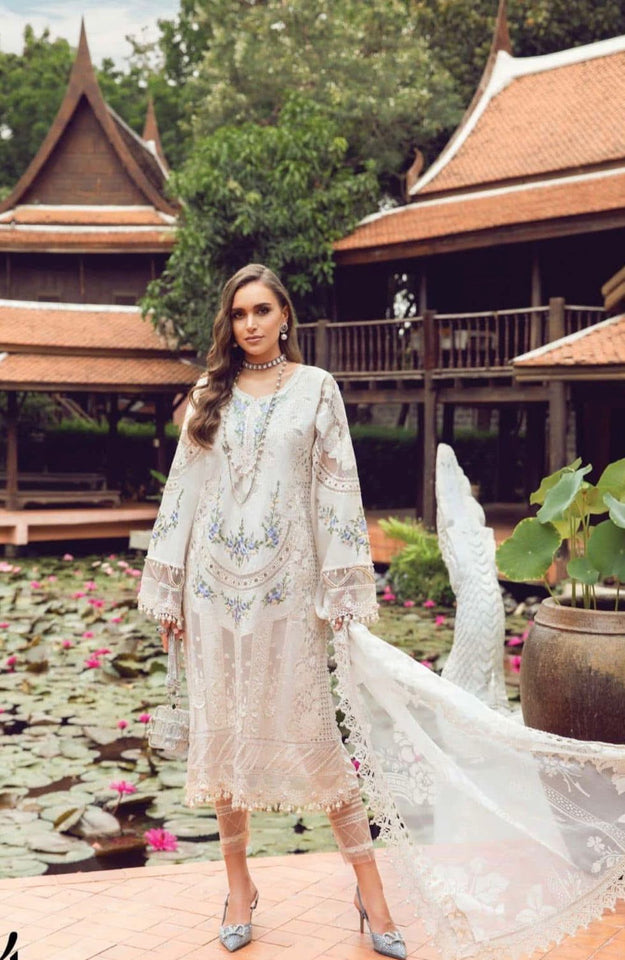 Beautiful White Elegance: With Golden Embroidery