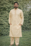Beige Classic Embroidered Kurta for Men – Elegant Festive Wear